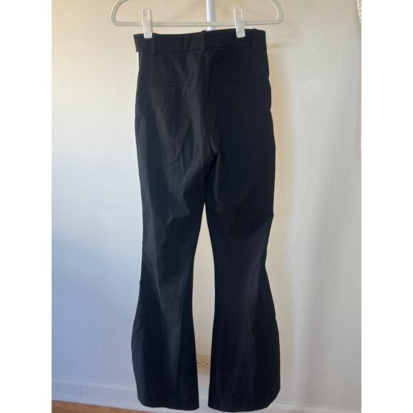 Reiss Side Stripe Black White Flared Pant Sleek Minimalism Athleisure - 4R - Picture 4 of 7